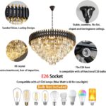 32 inch Black Gold Crystal Chandelier 6-Tier Modern Luxury Pendant Light Fixture... - Image 5