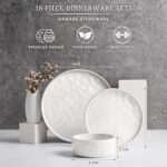 HaWare Dinnerware Sets, 18-Piece Plates and Bowls Set, Stoneware Dish Set for 6,... - Image 3
