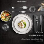 HaWare Dinnerware Sets, 18-Piece Plates and Bowls Set, Stoneware Dish Set for 6,... - Image 4