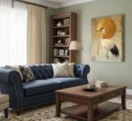 Japanese Zen Crane Wall Art Luxury Elegant Golden Red-crowned Crane Painting Pic... - Image 3