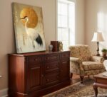 Japanese Zen Crane Wall Art Luxury Elegant Golden Red-crowned Crane Painting Pic... - Image 4