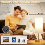 Dicoool Small Touch Bedside Lamp with USB - 3 Way Dimmable Table Lamp for Bedroo... - Image 4