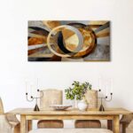 Abstract Geometric Canvas Wall Art Modern Neutral Picture Black Grey and Gold Wa... - Image 4