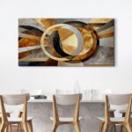 Abstract Geometric Canvas Wall Art Modern Neutral Picture Black Grey and Gold Wa... - Image 6