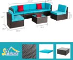 Shintenchi 7 Pieces Patio Furniture Sets Outdoor All-Weather Sectional Patio Sof... - Image 3