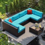 Shintenchi 7 Pieces Patio Furniture Sets Outdoor All-Weather Sectional Patio Sof... - Image 4