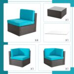 Shintenchi 7 Pieces Patio Furniture Sets Outdoor All-Weather Sectional Patio Sof... - Image 5