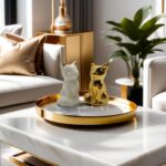 Ceramic Fox Statues Home Decor Sculptures,White and Gold Fox Figurines Perfect f... - Image 3