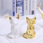 Ceramic Fox Statues Home Decor Sculptures,White and Gold Fox Figurines Perfect f... - Image 4