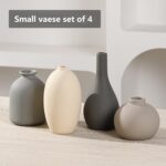 Ceramic Vase Set of 4 Small Vases Home Decor Modern Rustic Farmhouse Pottery Dec... - Image 3