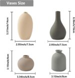 Ceramic Vase Set of 4 Small Vases Home Decor Modern Rustic Farmhouse Pottery Dec... - Image 4
