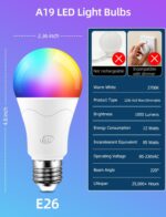 ILC LED Light Bulb 85W Equivalent, Color Changing Light Bulbs 2700K Warm White, ... - Image 8