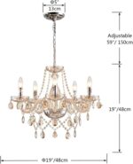 Saint Mossi 5 Light Modern K9 Crystal Chandelier for Dining Room, Pendant Ceilin... - Image 3