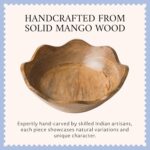 Mela Artisans 12-Inch Mango Wood Scalloped Bowl - Hand-Finished Decorative Servi... - Image 5