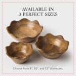 Mela Artisans 12-Inch Mango Wood Scalloped Bowl - Hand-Finished Decorative Servi... - Image 10
