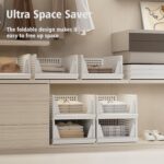 Proarea 5 Pack Stackable Storage Bins, Closet Organizers and Storage, Foldable C... - Image 4