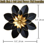 Metal Flower Wall Art Decor, 9.5“ Rustic Modern Floral Sculpture, Distressed Iro... - Image 4