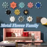 Metal Flower Wall Art Decor, 9.5“ Rustic Modern Floral Sculpture, Distressed Iro... - Image 5