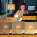 Boho Table Lamps With USB Charging Ports And Outlet, Dimmable Rattan Lamp Set Of... - Image 3