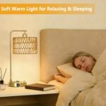Boho Table Lamps With USB Charging Ports And Outlet, Dimmable Rattan Lamp Set Of... - Image 5