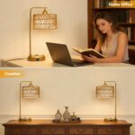 Boho Table Lamps With USB Charging Ports And Outlet, Dimmable Rattan Lamp Set Of... - Image 8