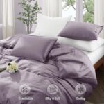 Horbaunal Tencel Lyocell Duvet Cover Queen Size 3 Piece - Lavender Silky Cooling... - Image 3