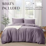Horbaunal Tencel Lyocell Duvet Cover Queen Size 3 Piece - Lavender Silky Cooling... - Image 4