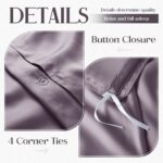 Horbaunal Tencel Lyocell Duvet Cover Queen Size 3 Piece - Lavender Silky Cooling... - Image 6