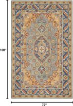 SAFAVIEH Antiquity Collection 6' x 9' Blue/Gold AT504M Handmade Traditional Orie... - Image 3
