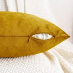 HWY 50 Dark Gold Velvet Throw Pillow Covers 20x20 Inch, Pack of 2 Soft Cozy Soli... - Image 5