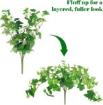 Krissing 3 Pcs Artificial Flowers for Outdoors UV Resistant Fake Ivy Plants Gree... - Image 5