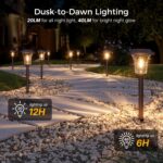 XMCOSY+ Solar Lights Outdoor Waterproof, 6 Pack Metal Glass Solar Pathway Lights... - Image 3