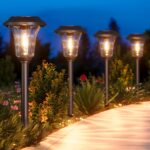 XMCOSY+ Solar Lights Outdoor Waterproof, 6 Pack Metal Glass Solar Pathway Lights... - Image 10