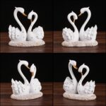 BRABUD Resin Swan Statue Couple's Love Figurine Home Bedroom Living Room Shop De... - Image 5