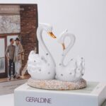 BRABUD Resin Swan Statue Couple's Love Figurine Home Bedroom Living Room Shop De... - Image 6