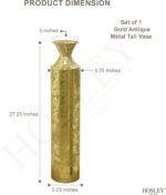 Hosley Decorative Gold Metal Tall Floor Vase. Ideal Gift for Floral Arrangements... - Image 8