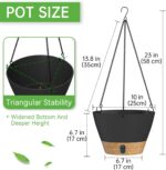 ZMTECH 2 Pack 10 Inch Hanging Planters for Indoor Plants, Modern Gray Hanging Pl... - Image 4