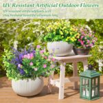 20 Bundles Realistic Artificial Flowers for Outdoors, UV Resistant No Fade Fake ... - Image 3