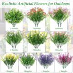 20 Bundles Realistic Artificial Flowers for Outdoors, UV Resistant No Fade Fake ... - Image 4