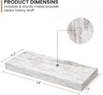 Fun Memories Deep Floating Shelves - 16" W x 9.3" D x 1.6" H Rustic Grey Wall Sh... - Image 3