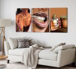 3Pcs Trendy Black Girl Canvas Wall Art Fashion African American Women Pictures A... - Image 6