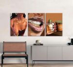3Pcs Trendy Black Girl Canvas Wall Art Fashion African American Women Pictures A... - Image 7