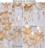 Luxury K9 Crystal Amber Color Modern Classic 15 Lights Ceiling Chandelier with A... - Image 5