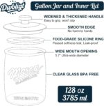 2 Pack Cookie Jar, 1 Gallon Glass Jar with Airtight Lids - Large Wide Mouth Maso... - Image 6