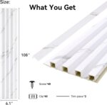 8-Pack WPC Wall Panels 108’’ x 6.1’’ 3D Slat Wall Panel Acoustic Wall Paneling f... - Image 3