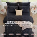 JOLLYVOGUE Black Queen Comforter Set 7 Pieces - Bed in a Bag Queen for All Seaso... - Image 6