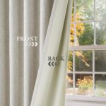 PONY DANCE Thick Faux Linen 100% Blackout Curtains 96 Inch Length, Beige Heavywe... - Image 6