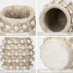 Rustic Farmhouse Vase, Boho Beige Vase for Pampas Grass Small Textured Knotted V... - Image 3