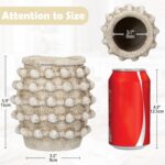 Rustic Farmhouse Vase, Boho Beige Vase for Pampas Grass Small Textured Knotted V... - Image 4