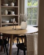 Rustic Farmhouse Vase, Boho Beige Vase for Pampas Grass Small Textured Knotted V... - Image 5